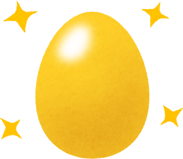 Golden Egg Illustration with Shining Stars